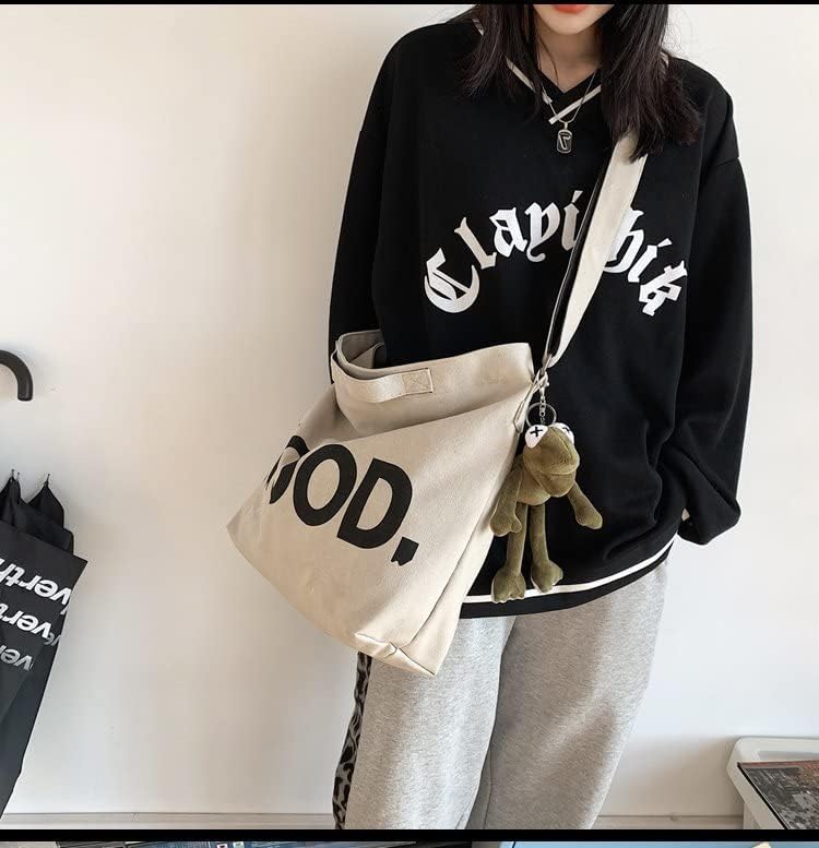 Sumleno Canvas Messenger Vintage Bag Alt Emo Crossbody Bag Goth Punk Shoulder Satchels Harajuku Grunge Handbag - Image 1